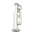 Antique silver trumpet charm pendant for DIY bracelets and necklaces jewelry making. - Trumpet (9161)