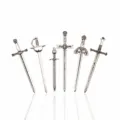 DIY alloy jewelry accessories vintage Tibetan silver swords set of 6 styles cosplay - 6 Pieces/Set / Antique Silver