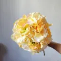 Artificial silk hydrangea flower bouquet for home decor, wedding party, and living room display. - Light Yellow