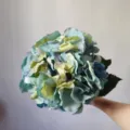 Artificial hydrangea flower simulation silk floral decor for home living room showcase - Autumn Blue