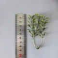 Artificial green PVC leaves for DIY crafts, corsages, floral arrangements and decorations. Size 10cm. - 3-Prong Heart Grass: Green