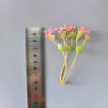DIY artificial flower green leaves plant branch with pink flower buds for decoration - Floral Charm
