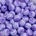 Perles en résine rayées violet blanc perles en vrac DIY pour bracelets faits main et breloques - Violet