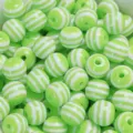 Perles en résine rayées vert blanc bracelet fait main accessoires de chaîne de téléphone - Vert