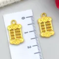 Gold-colored abacus longevity lock charm pendant alloy DIY jewelry accessories for bracelet making. - 1 Piece (19x10mm)