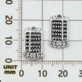 Silver tone abacus charm pendant alloy DIY jewelry accessories for handmade bracelets and crafts. - 1 Piece/Pack (17x10mm)