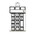 Silver calculator shape metal charm pendant for DIY jewelry bracelet crafting accessories. - 1 Piece/Pack (23x13mm)