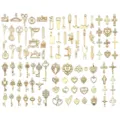 Gold DIY alloy charms mixed pendants for necklace bracelet jewelry making crafts accessories set - 100 Styles KC Gold Set