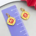 Ancient gold Chinese character pendant lucky charm DIY jewelry making accessories necklace - Red Auspicious Square Pendant(22542)