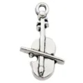 Antique silver violin music charm for DIY necklace bracelet jewelry making accessories - Violin (10793)