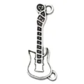 Antique silver alloy guitar charm music pendant for DIY handmade bracelet necklace jewelry making - Guitar (18936)