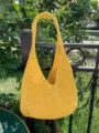 Borsa hobo in crochet giallo borsa a tracolla lavorata a maglia borsa tote estiva donna - Giallo