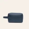 Trousse de toilette voyage côtelée bleu foncé pochette de rangement maquillage imperméable. - Bleu foncé