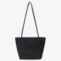Sac à bandoulière minimaliste noir en tissu pour femme cabas hobo décontracté chic - Noir