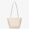 Sac a epaule hobo beige minimaliste, sac cabas de loisirs en nylon leger et elegante. - Blanc Cassé
