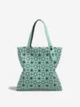 Sac cabas épaule géométrique vert menthe pour femme, grand sac à main élégant et pratique. - Vert