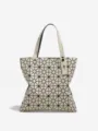 Sac cabas géométrique beige sac à main épaule minimaliste grande capacité pour femmes - Couleur Thé au Lait