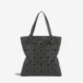 Sac cabas geometrique gris tendance pour femme, grand sac epaule de mode decontractee. - Gris