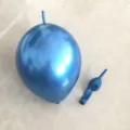 Metallic tail balloon detail shot, long latex balloon for party and wedding decoration scene. - 10 Inch 100 Pcs Pack / Blue