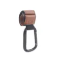 Gancho para carrito de bebé con correa de piel sintética y mosquetón, accesorio universal. - Gancho para Cochecito Marrón