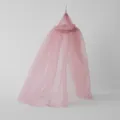 Miniature pink mesh bed canopy detail shot, perfect for dollhouse decoration and scenes. - Pink Mini Tent (32x7cm)