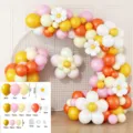 Pastel balloon arch kit with daisy flower foil balloons for wedding party birthday decor - Cross Border Balloon Set 02
