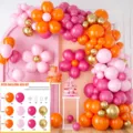 Balloon arch kit for party decoration, pink and orange balloon garland set with accessories. - Cross Border Balloon Set 03