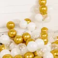 Balloon set metallic gold matte white clear star printed latex balloons for party decor - Metallic Gold/Matte White/Printed Star Set