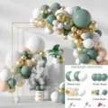 Sage green balloon arch kit for wedding birthday party decoration with assorted sizes - Balloon Package 1
