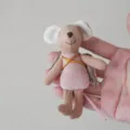 Cotton linen mouse plush toy soothing doll cute animal stuffed toy for kids room decor - Classic Wings Pink Mouse Doll