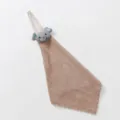 Elephant hanging hand towel detail, absorbent coral fleece cloth for kitchen and bathroom use. - Elephant Khaki Hand Towel