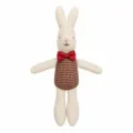 Cute 10cm animal cloth doll toy, adorable rabbit with brown houndstooth vest and red bow. - Christmas Red Bow Tie Rabbit Doll