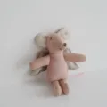 Adorable poupée en peluche animale de 10 cm avec ailes dorées, jouet en tissu doux pour berceau. - Poupée Souris Rose Ailes Dorées