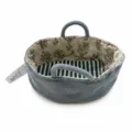 Fabric Doll Basket Miniature Storage Toy Accessory Cute Floral Interior Play House Decoration - Haze Blue Sleeping Basket