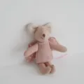 Cute 10cm plush mouse doll with fairy wings, soft fabric fabric animal toy for mini cradle - Polka Dot Wings Pink Mouse Doll
