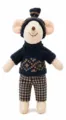 Cute 10cm plush animal doll wearing knitted sweater and plaid pants, soft toy for kids. - Blue Brown Sweater Big Brother Mouse Doll