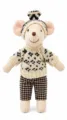 10cm cute plush mouse doll with knit sweater and hat, miniature animal fabric toy for kids. - Blue Gray Sweater Big Brother Mouse Doll