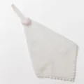 White hanging hand towel soft absorbent kitchen bathroom towel with cute pink heart detail. - Heart White Hand Towel