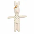 10cm beige fabric bunny doll plush toy with polka dot dress and cute golden bow variant. - Bow Polka Dot Rabbit Doll