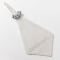 Hanging hand towel detail, soft absorbent plush animal design for bathroom kitchen use. - Elephant White Hand Towel