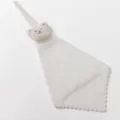 Korean style cute bear hanging hand towel, soft absorbent quick-drying square face towel. - Beige Bear White Hand Towel