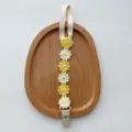 Cute daisy baby pacifier clip strap, sweet floral teething leash anti-loss chain. - Yellow/White