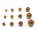 Perles en bois naturel perles rondes en vrac pour accessoires de fabrication de bijoux DIY - 10mm / Couleur Bois de Pin