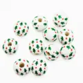Perles en bois de 16mm avec imprimé sapin de noël, accessoires de bijoux DIY et artisanat. - 16mm / Noël arbre