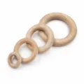 Anneaux bois de hêtre naturel 25-50mm assortis, parfaits pour bijoux DIY et dentition bébé. - Diamètre Extérieur 25mm x Épaisseur 5.5mm / Couleur bois naturel