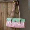 Sac bandoulière à pois roses et verts sac fourre-tout sous les bras bonbon mignon pour femmes. - Rose