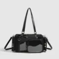 Sac cabas transparent noir ita bag bandoulière grande capacité style mignon quotidien. - Noir