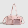 Sac ita rose pour poupée sac bandoulière fenêtre transparente joli boston casual bag - Rose Clair