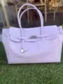 Purple PVC Jelly Tote Bag Classic Kelly Style Large Capacity Shoulder Handbag New - Grape Purple Medium