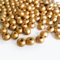 Perles en bois doré en vrac 6-30mm perles rondes naturelles pour fabrication de bijoux DIY - 8mm (Trou de 2mm) / Or